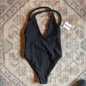 Skatie-Zoey.  Elegant Black One-Piece Swimsuit